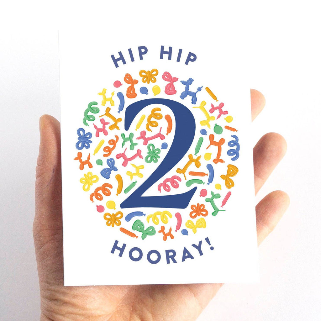 Balloon Animal Second Birthday Card