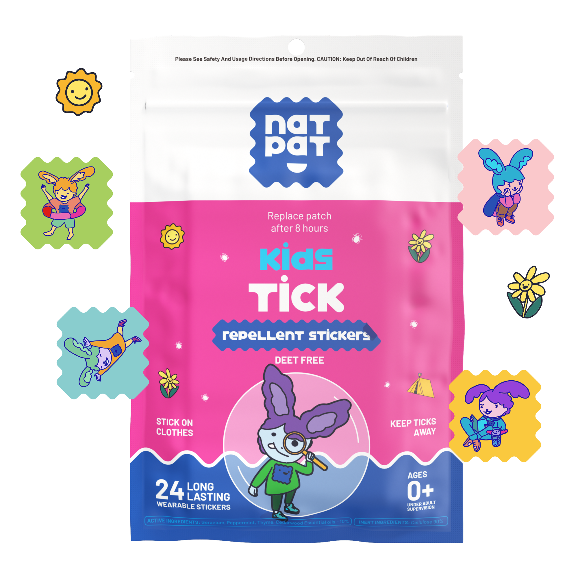 NATPAT Tick Repellent Stickers: Bug Patch, Safe for Kids