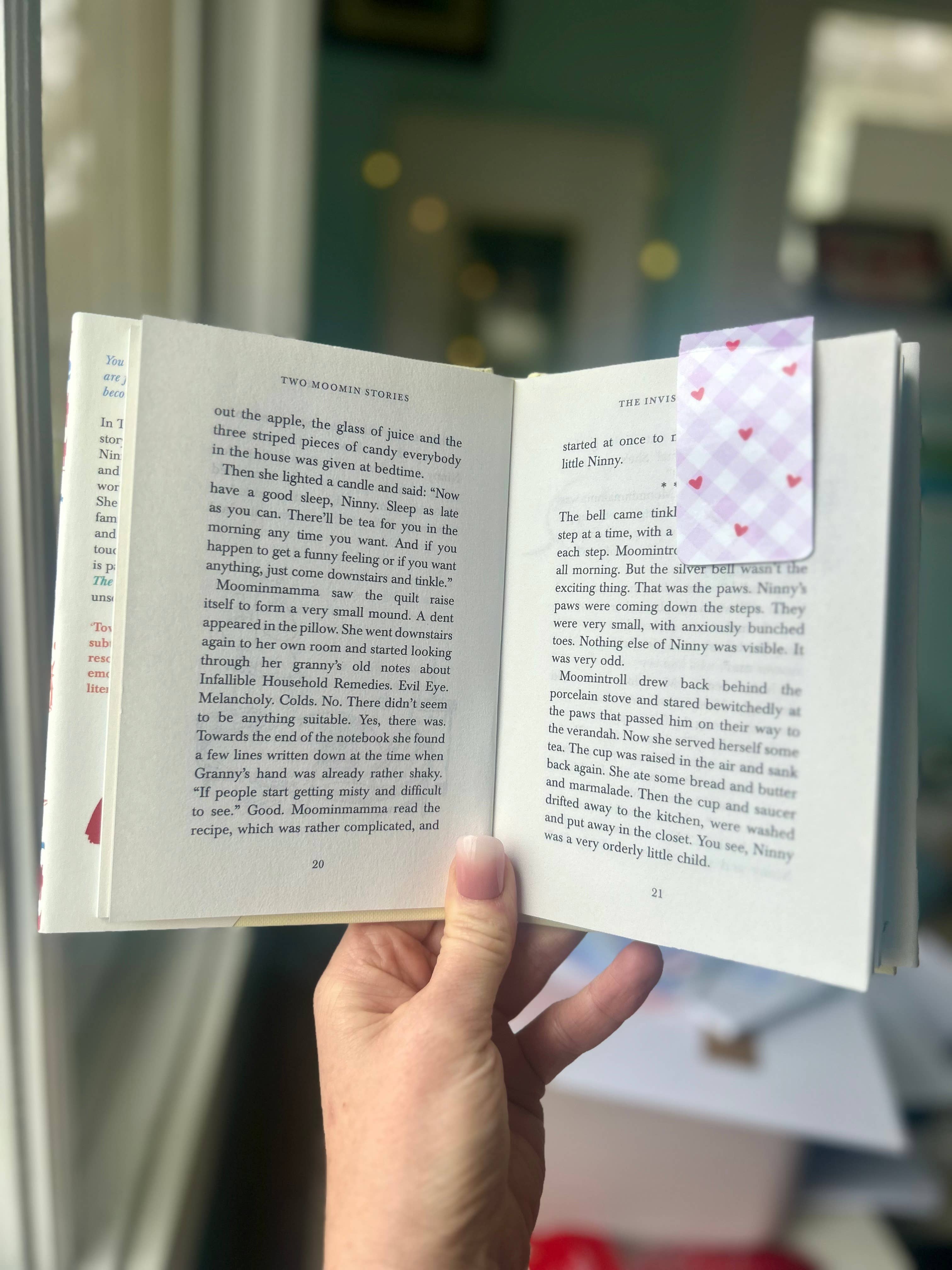 Pink Gingham Hearts Coquette Core Magnetic Bookmark