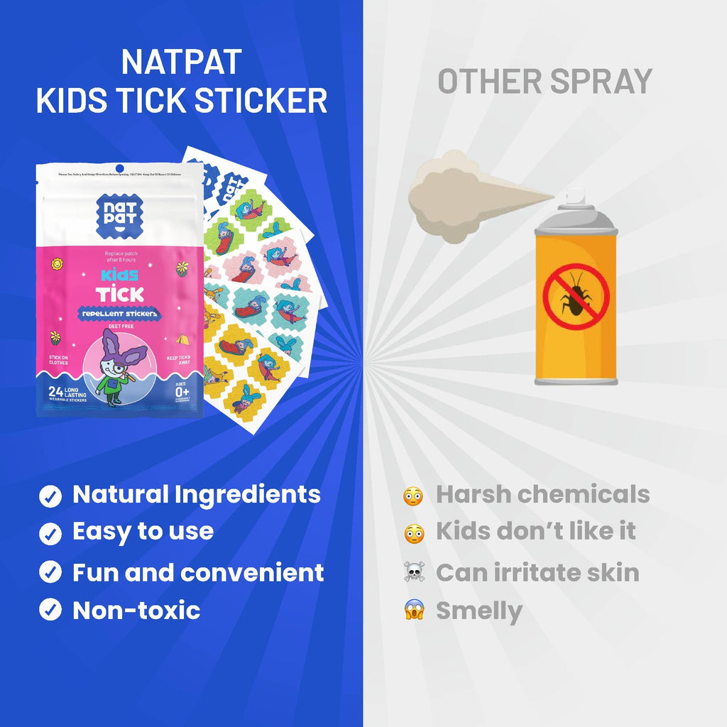 NATPAT Tick Repellent Stickers: Bug Patch, Safe for Kids