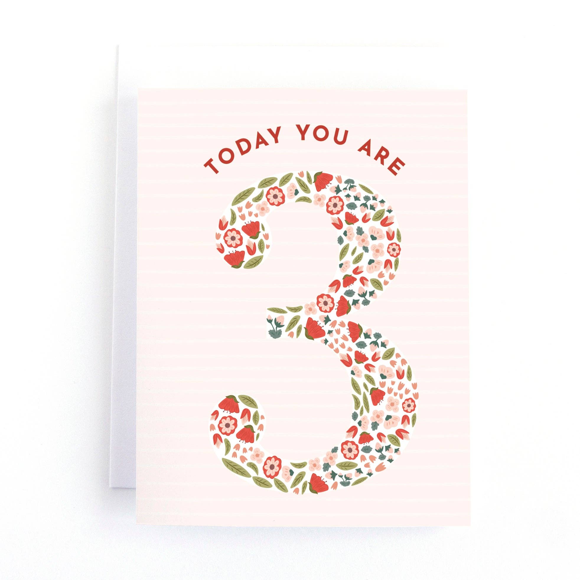 Floral Third Birthday Card