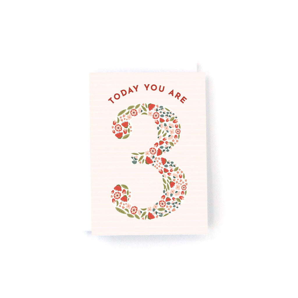 Girls Floral Mini Birthday Card: First Birthday