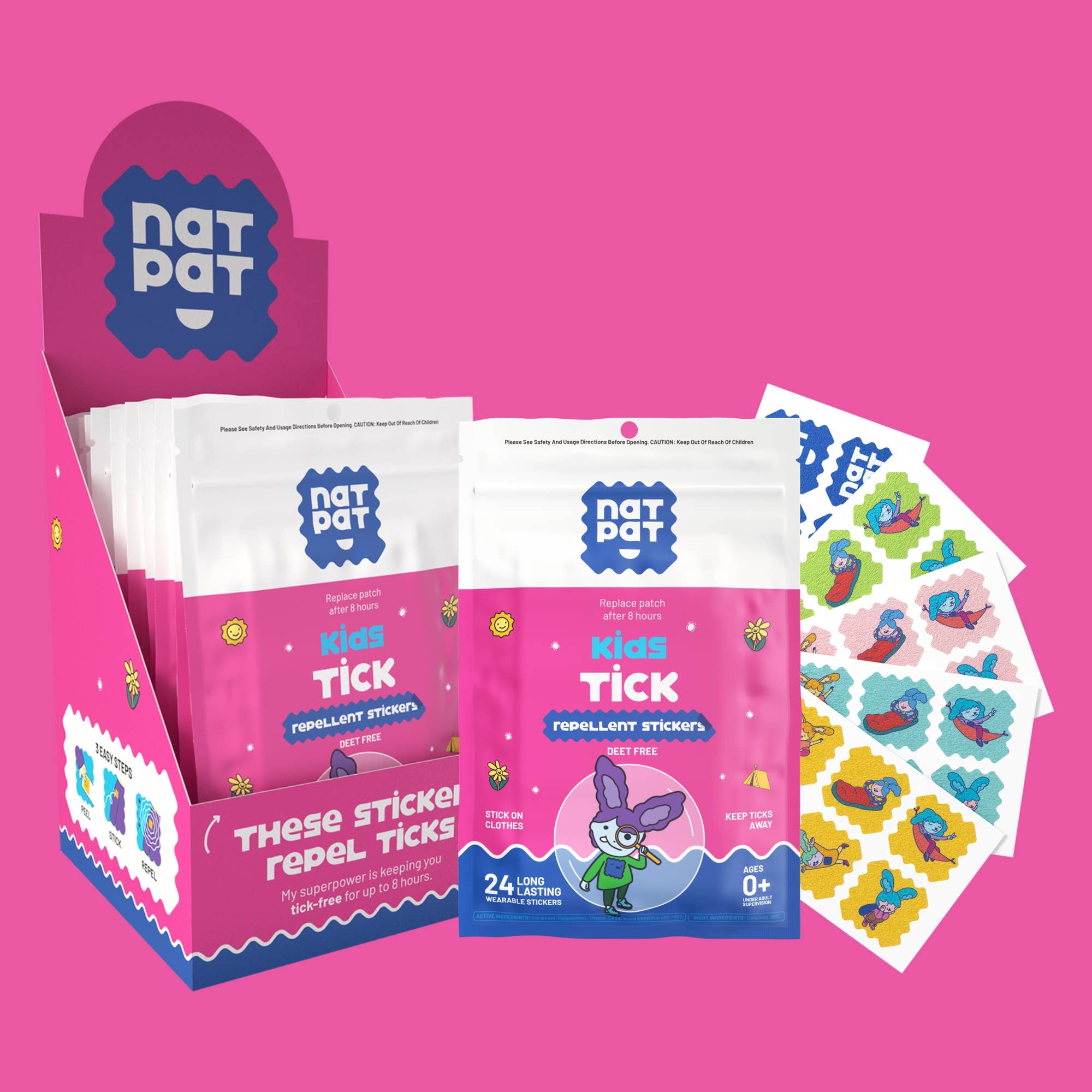 NATPAT Tick Repellent Stickers: Bug Patch, Safe for Kids