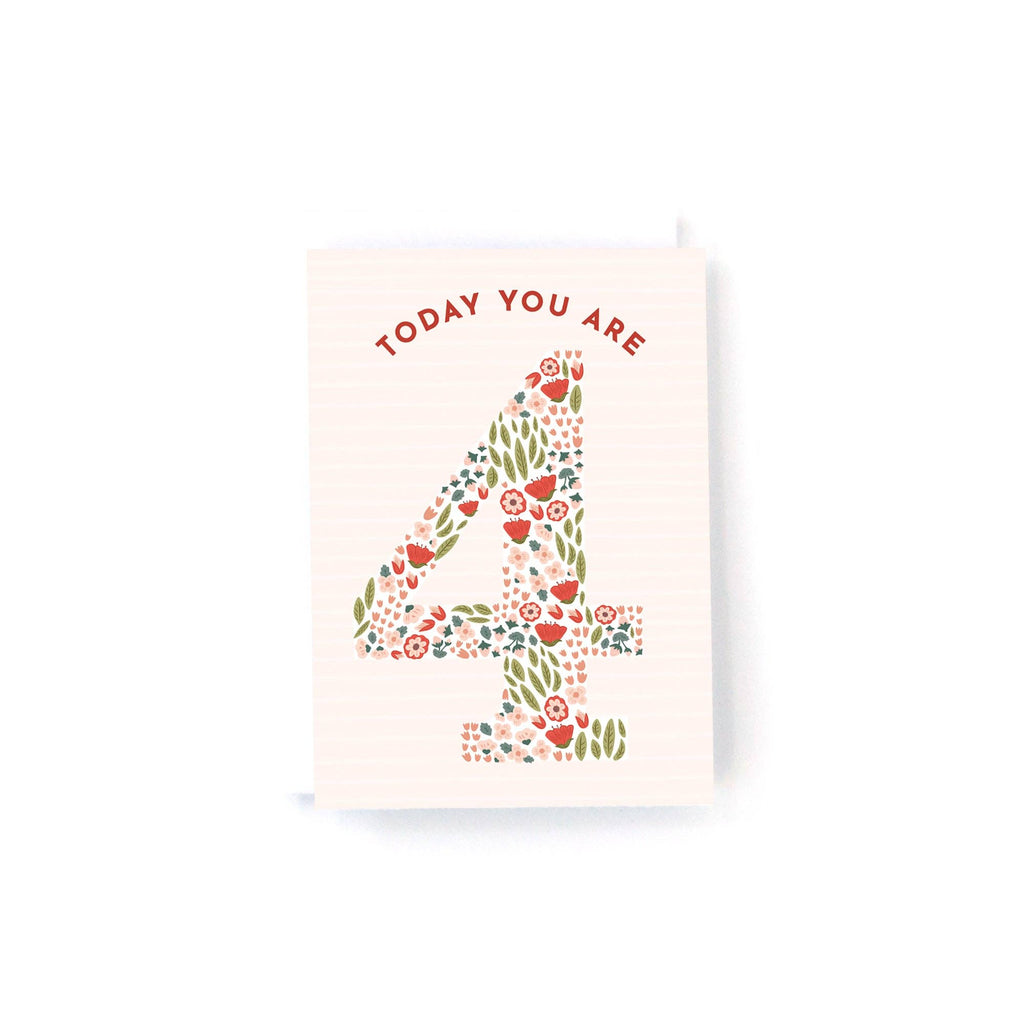 Girls Floral Mini Birthday Card: First Birthday