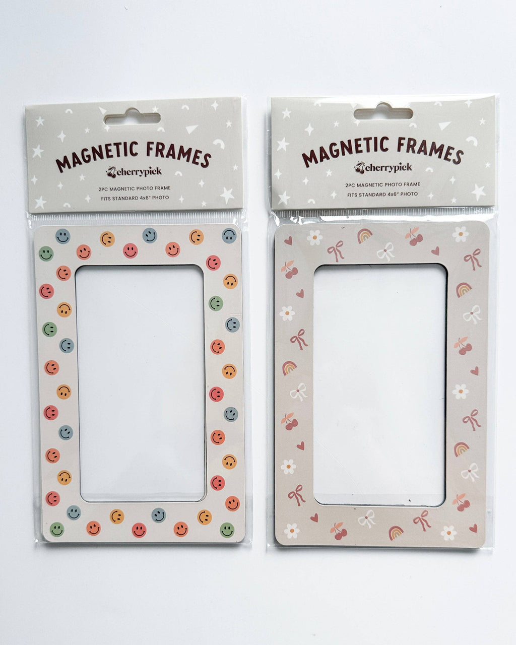 Magnetic Photo Frames (2-Pack): Rainbow Smileys