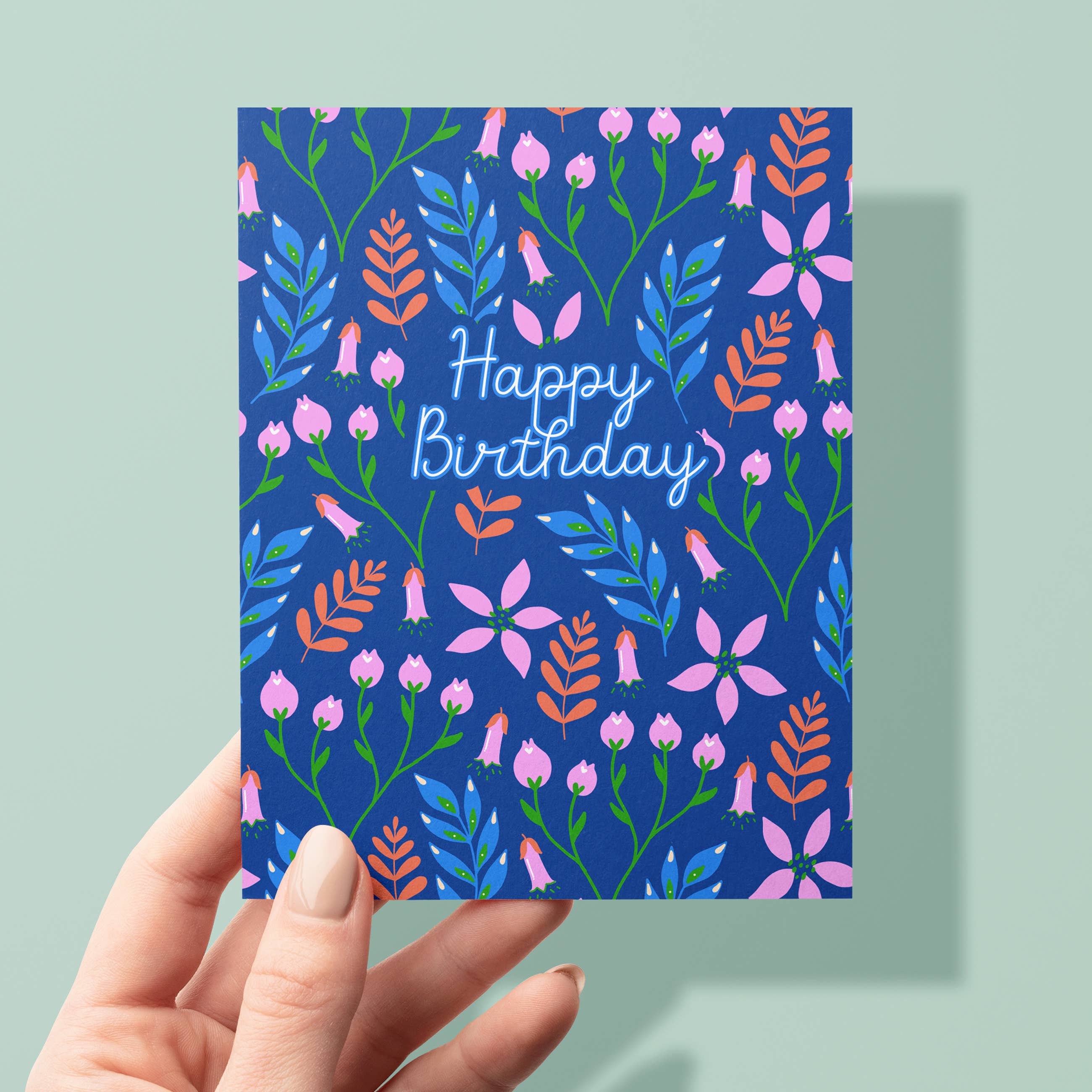 Floral Happy Birthday Greetings Card