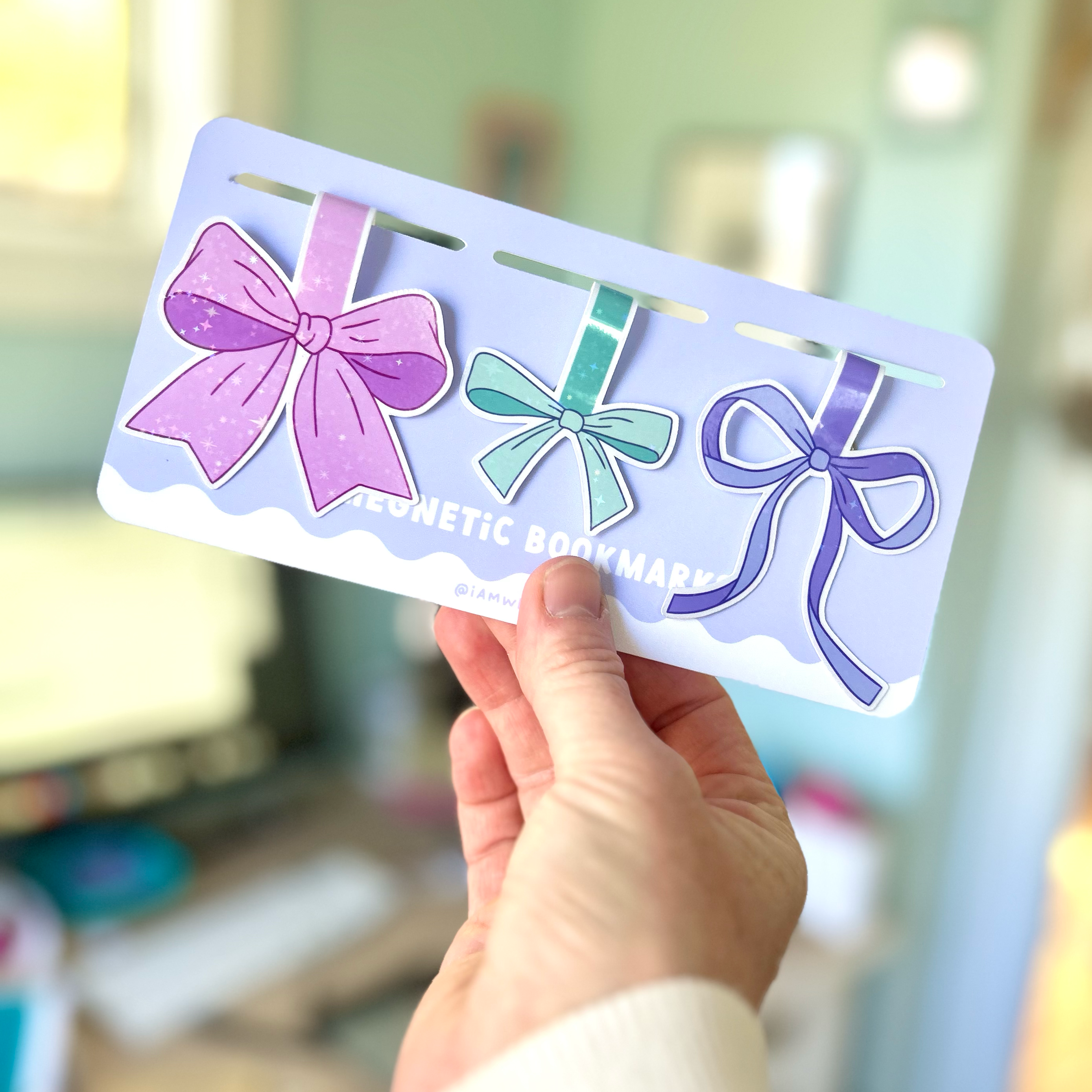 Set of 3 Coquette Bow Magnetic Bookmarks