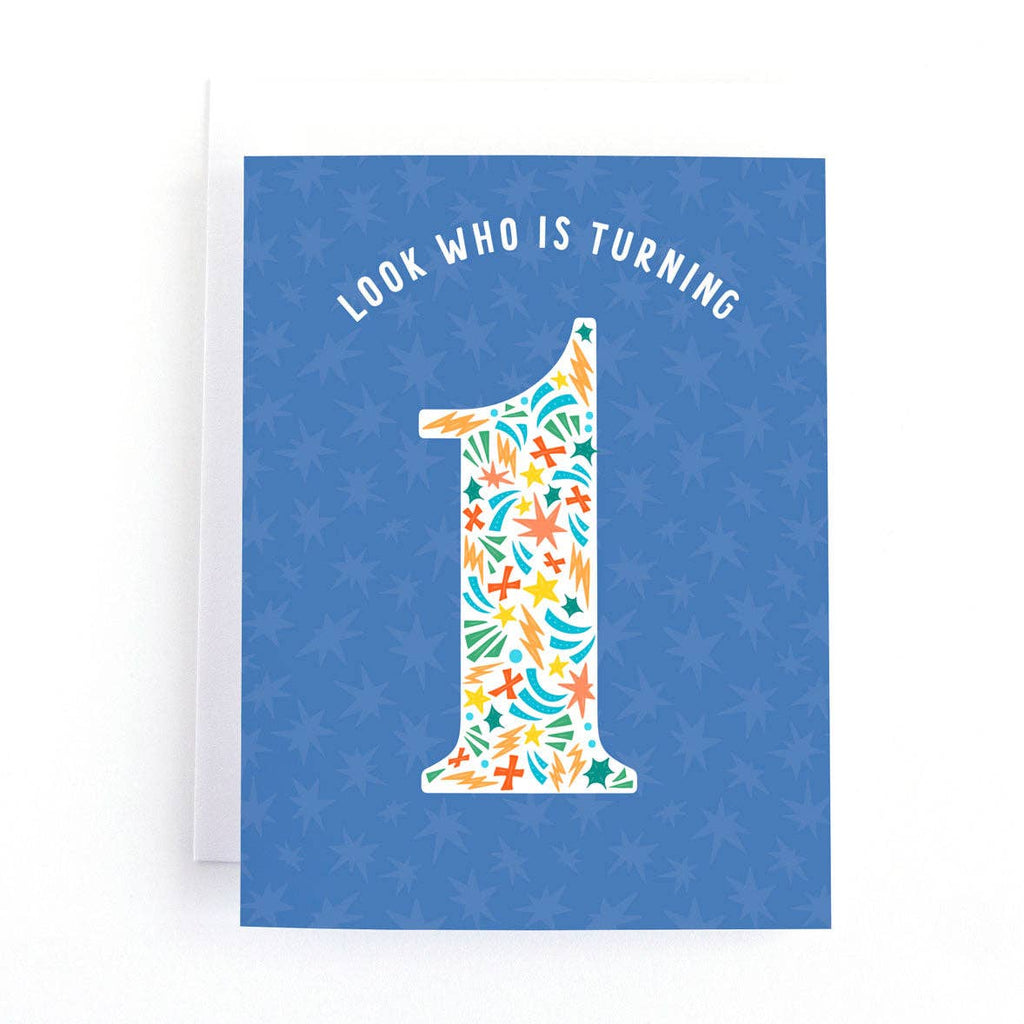 Look Who is Turning 1 First Birthday Card