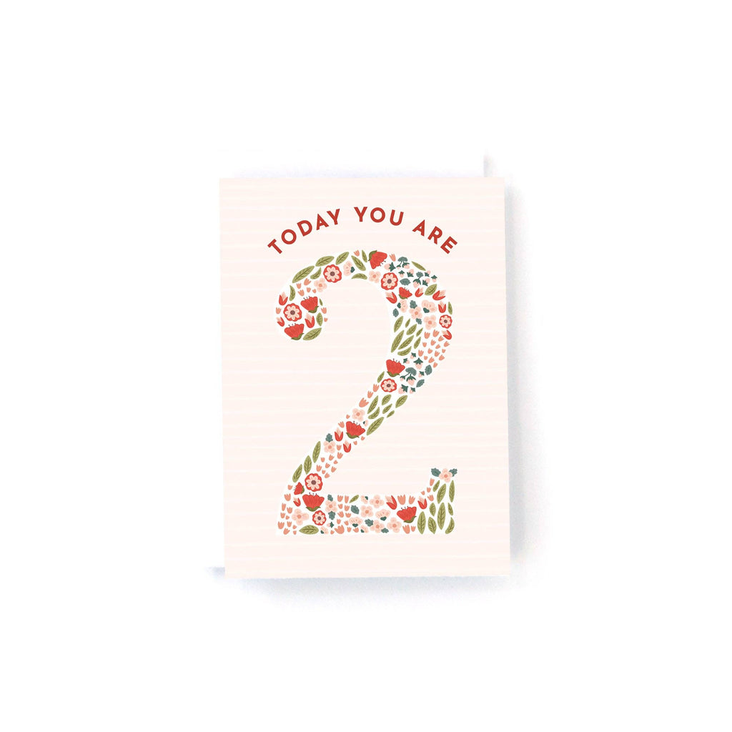 Girls Floral Mini Birthday Card: First Birthday
