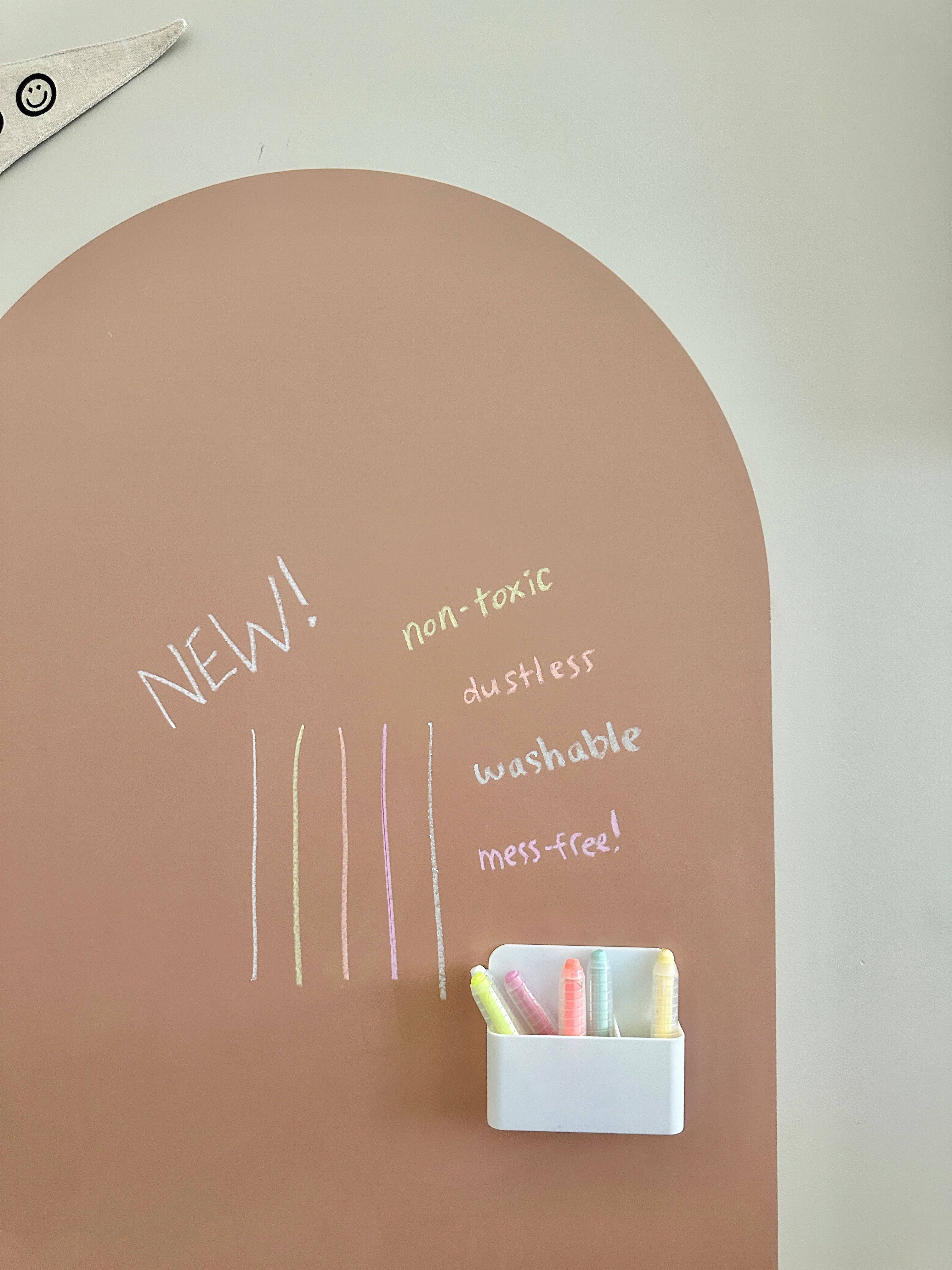 Dustless Chalk Crayons + Magnetic Holder Bundle for Magic Playwall: Neon
