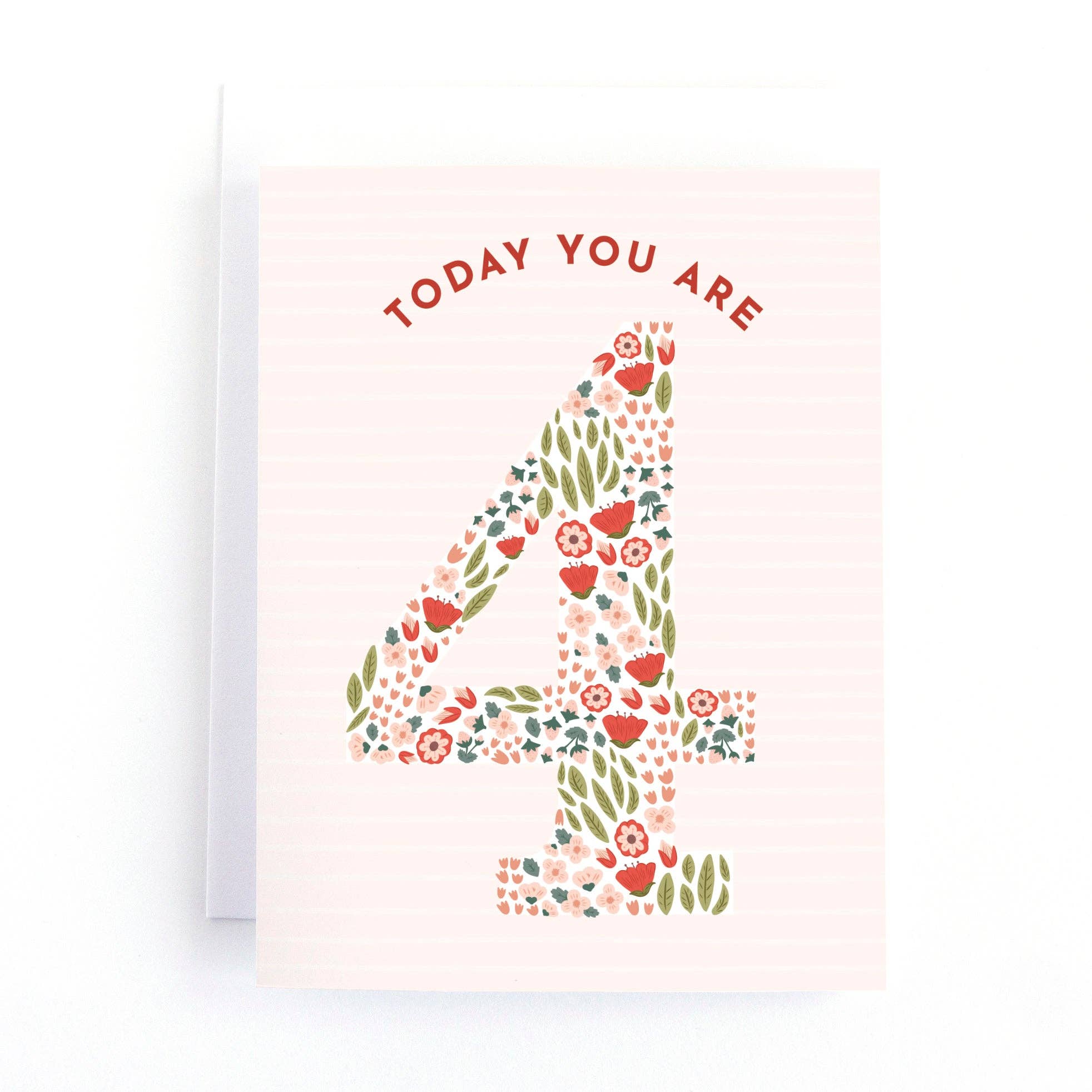 Floral Fourth Birthday Card