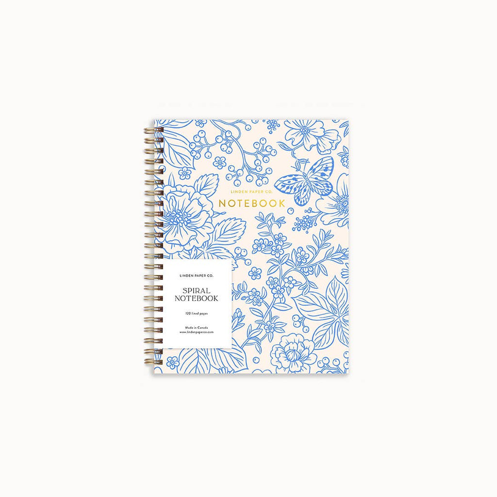 Blue Garden Notebook | Spiral Lined Notebook