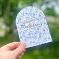 Luxury Gold Foil Flower Arched Birthday Card