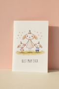 Best Mom Ever Card Front - Blush Pink Leaning