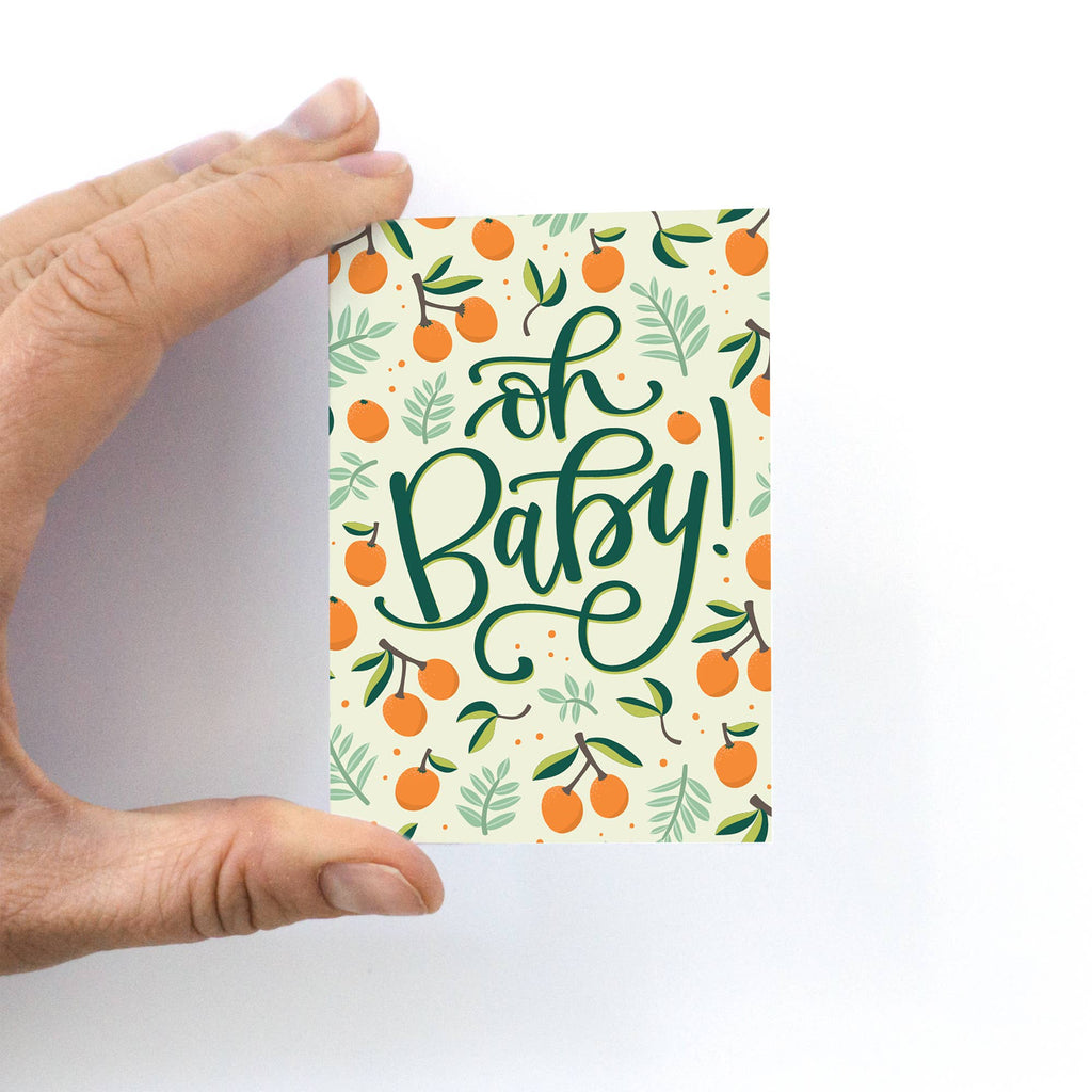 Oranges New Baby Mini Greeting Card