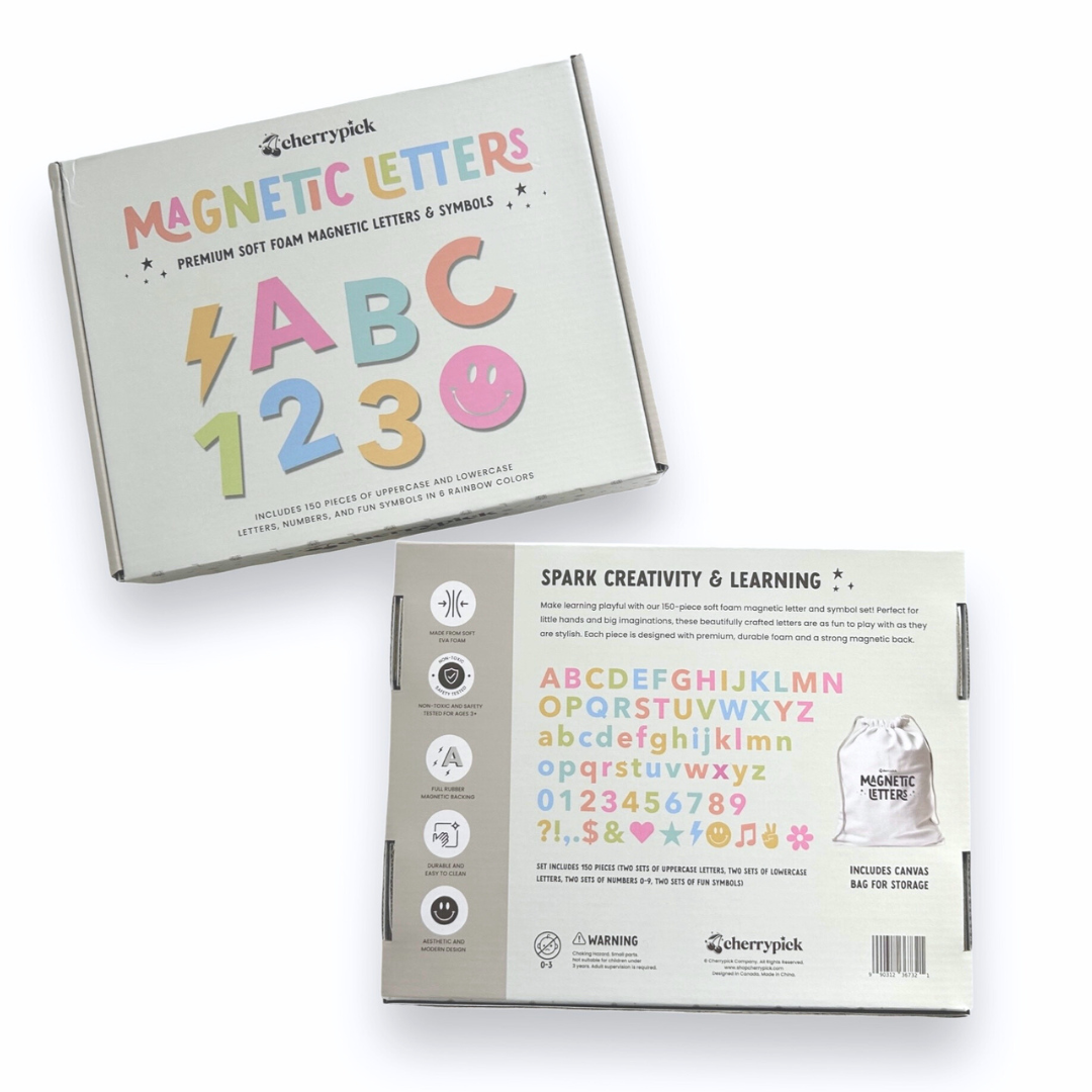 Soft Foam Magnetic Letters & Symbols 150pc Set: Pastel Rainbow